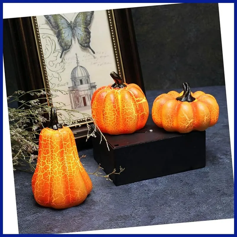 Safe LED Flameless Pumpkin Lanterns - Halloween Decorations