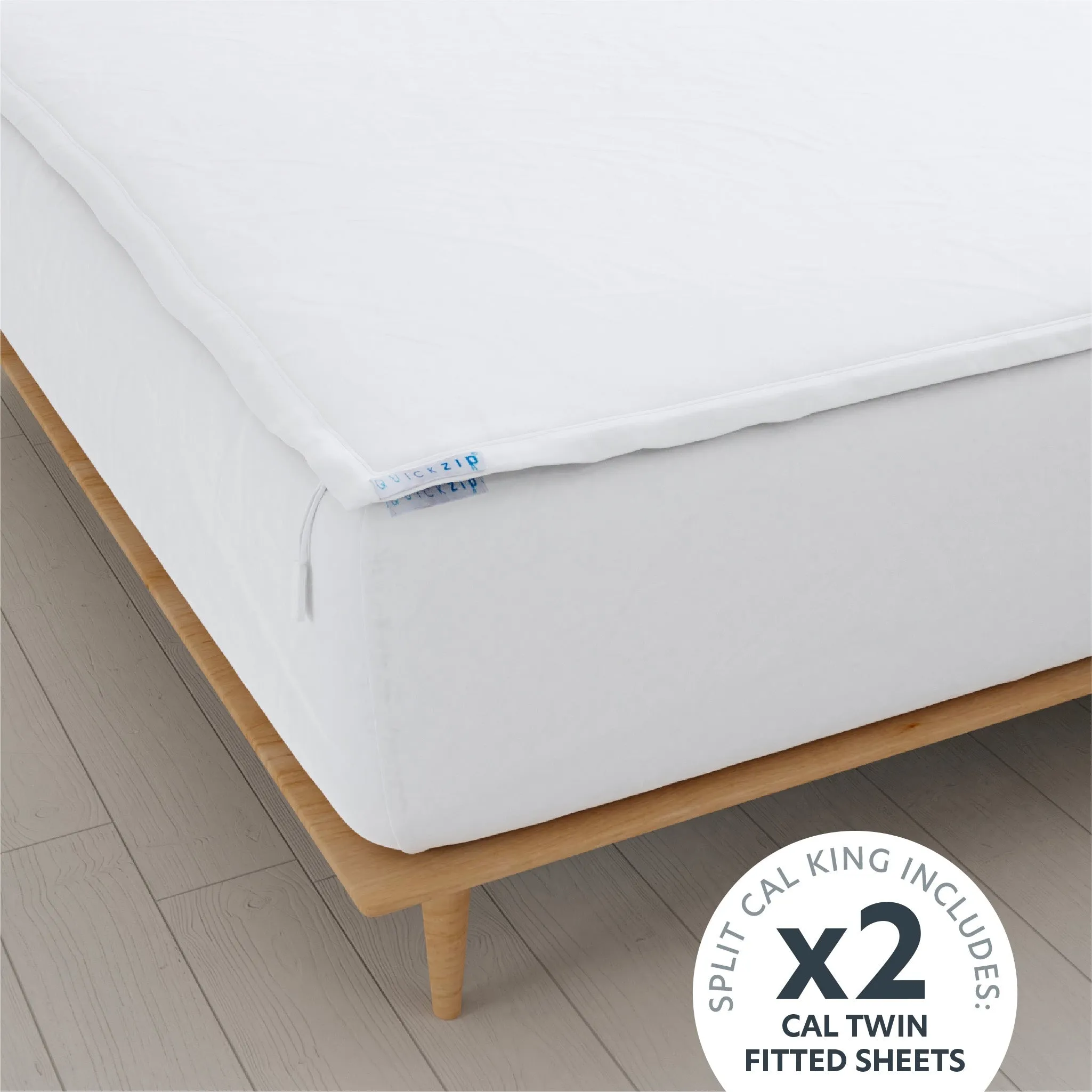 Sateen Fitted Sheet (Base   Zip Sheet ) - Split Cal King