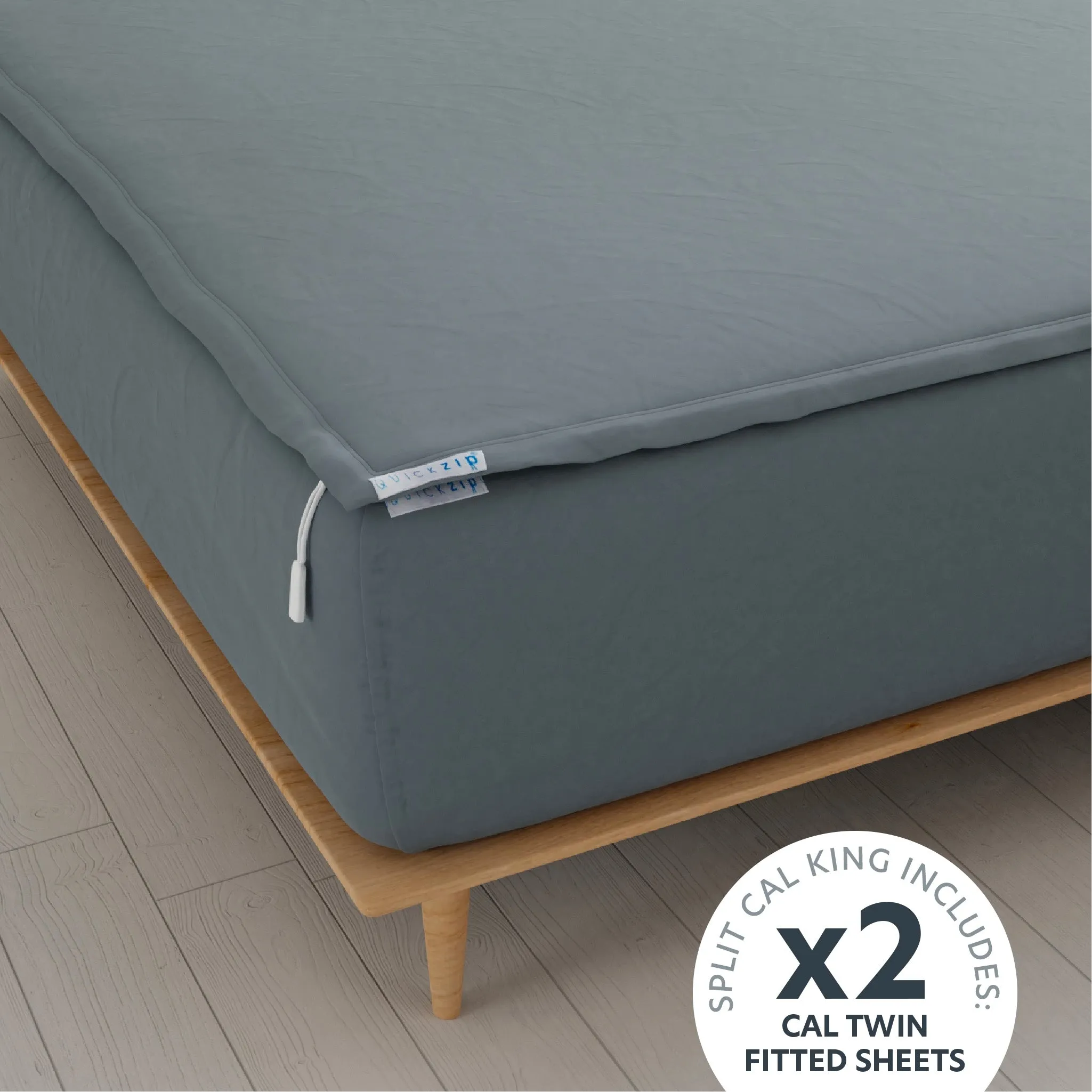 Sateen Fitted Sheet (Base   Zip Sheet ) - Split Cal King