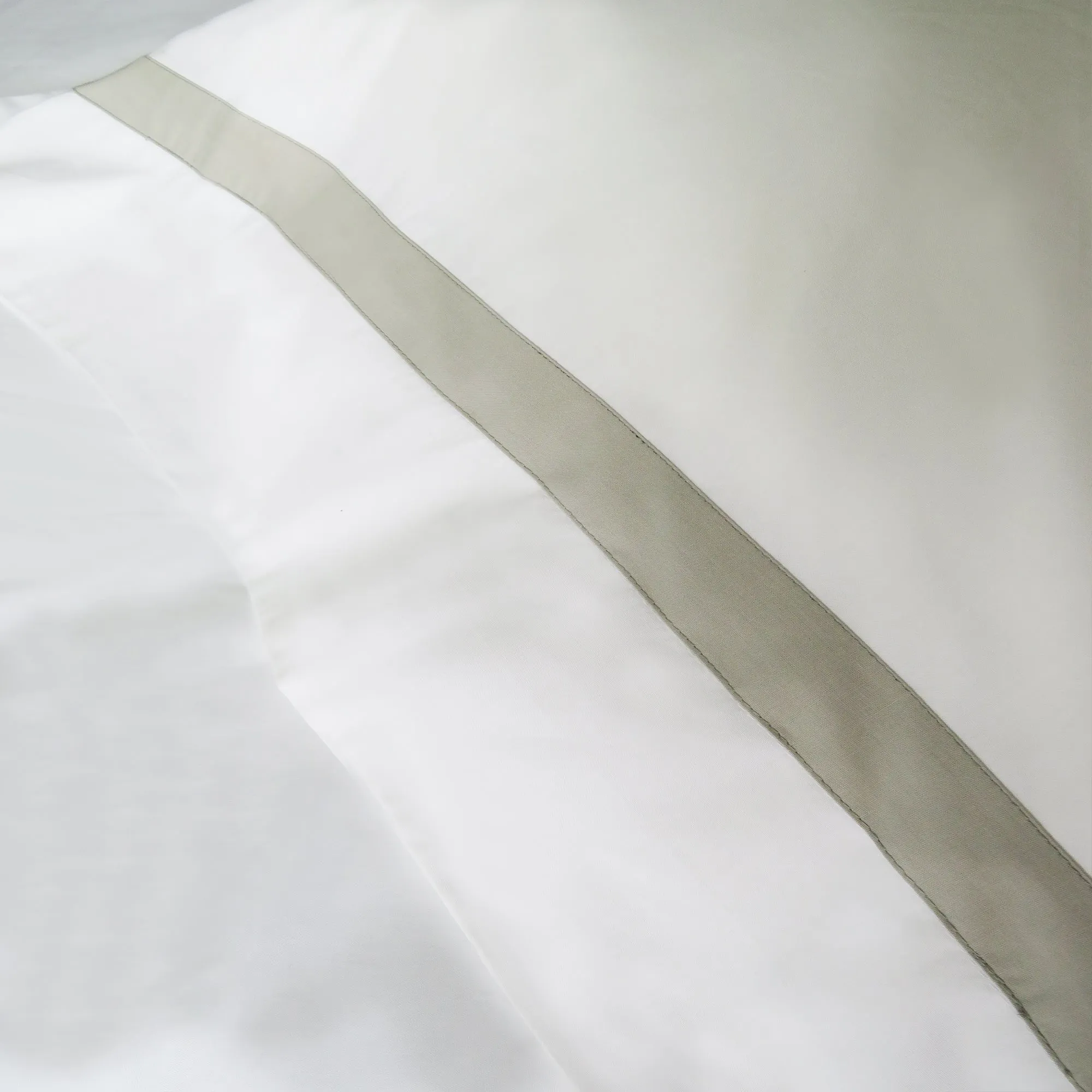 Silver Edge Cotton Percale Duvet Cover