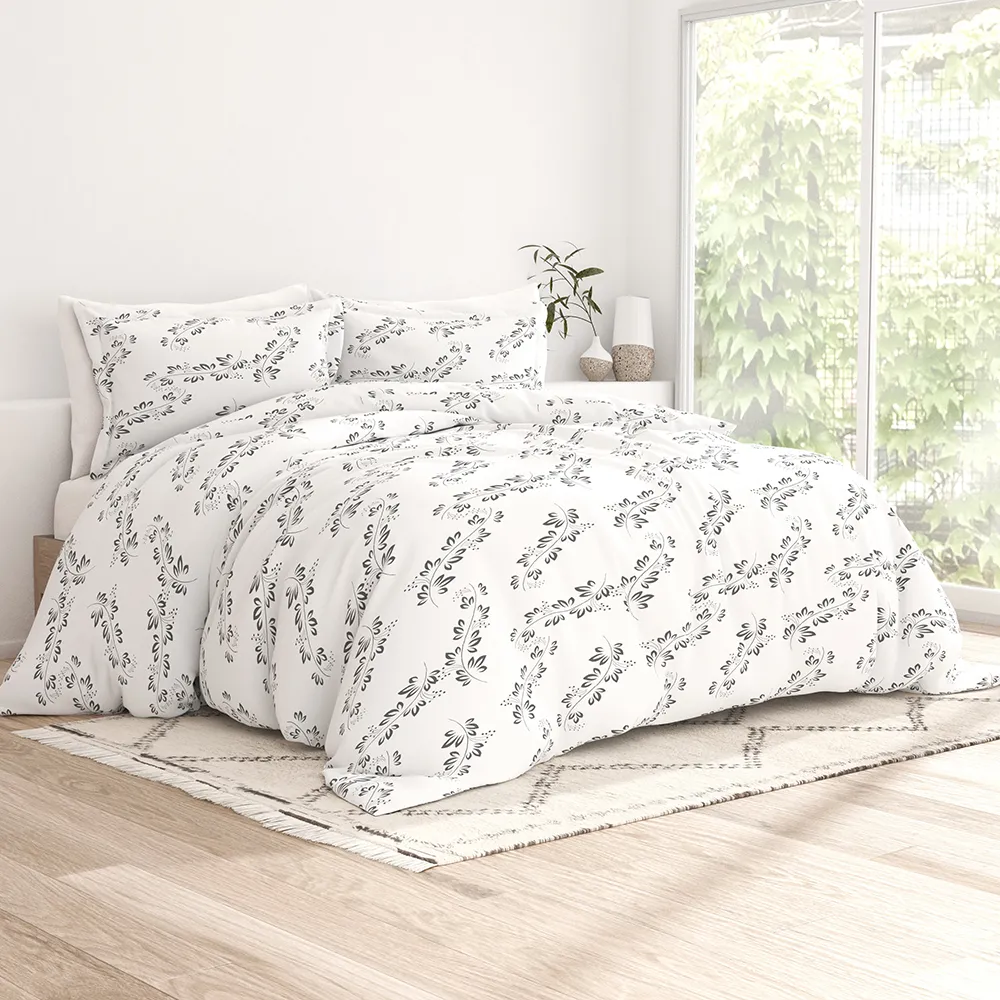 Simple Vine Pattern 3-Piece Duvet Cover Set