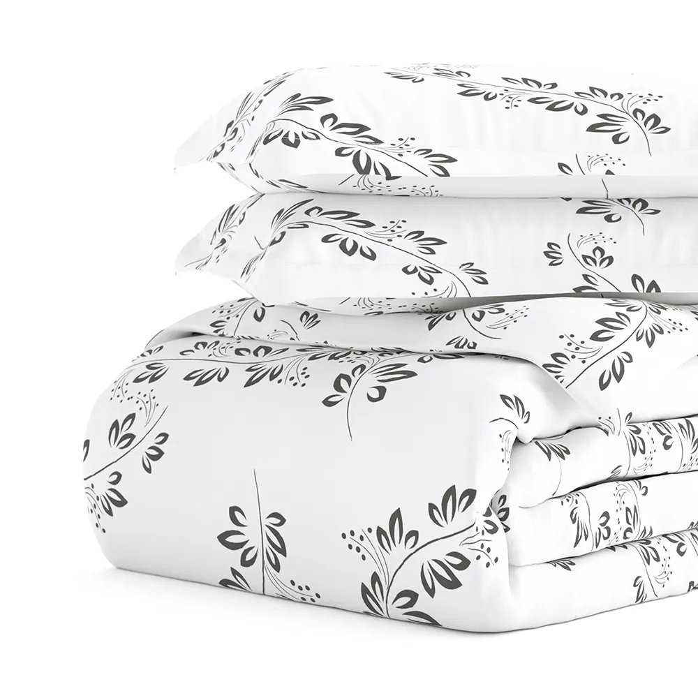 Simple Vine Pattern 3-Piece Duvet Cover Set