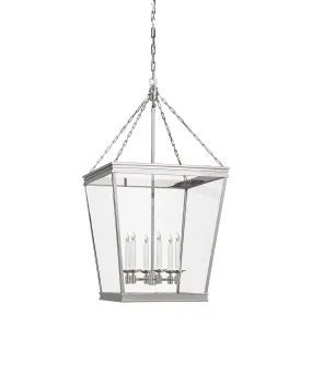 Small Launceton Hanging Lantern, Polished Nickel