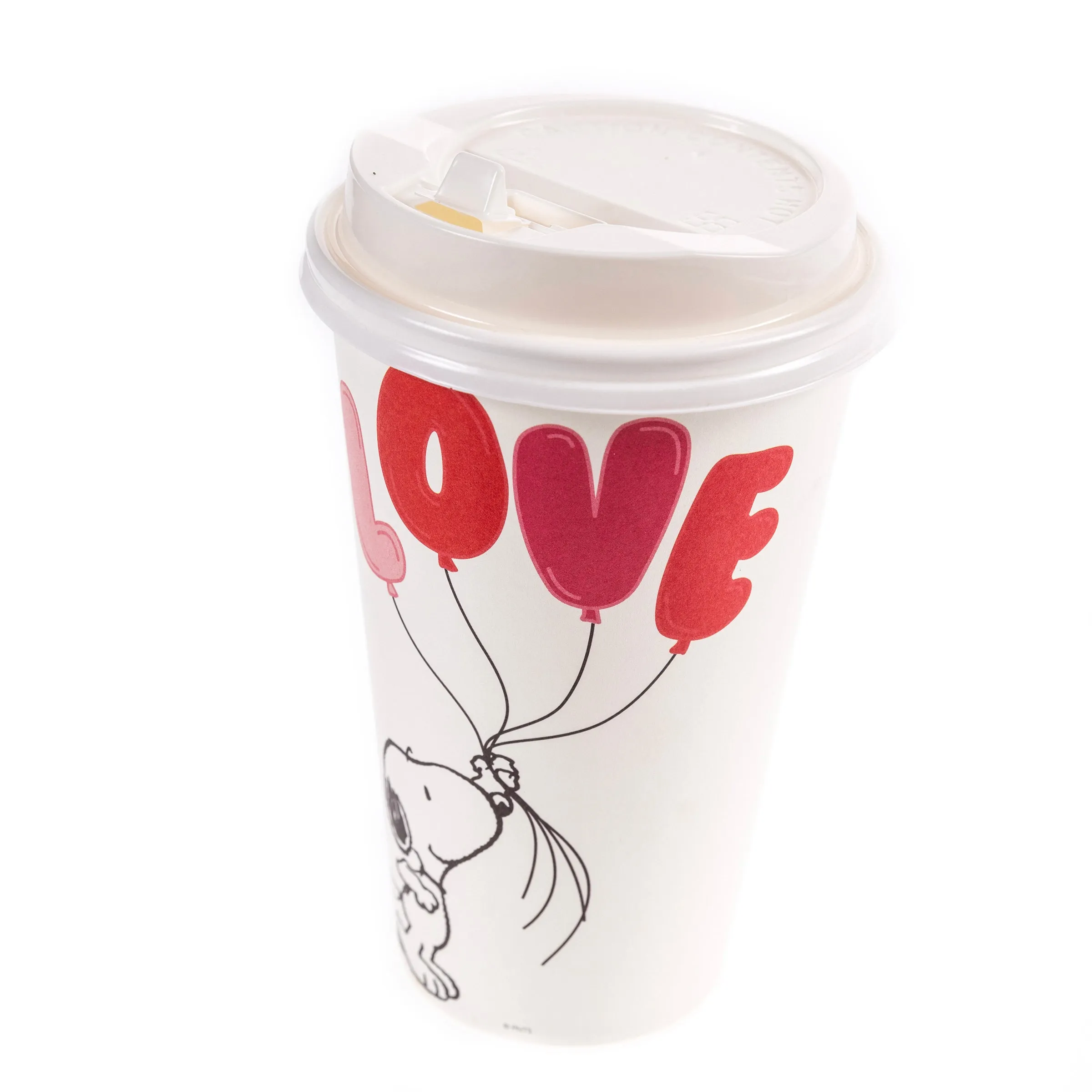 Snoopy Love Balloons Disposable Travel Cup