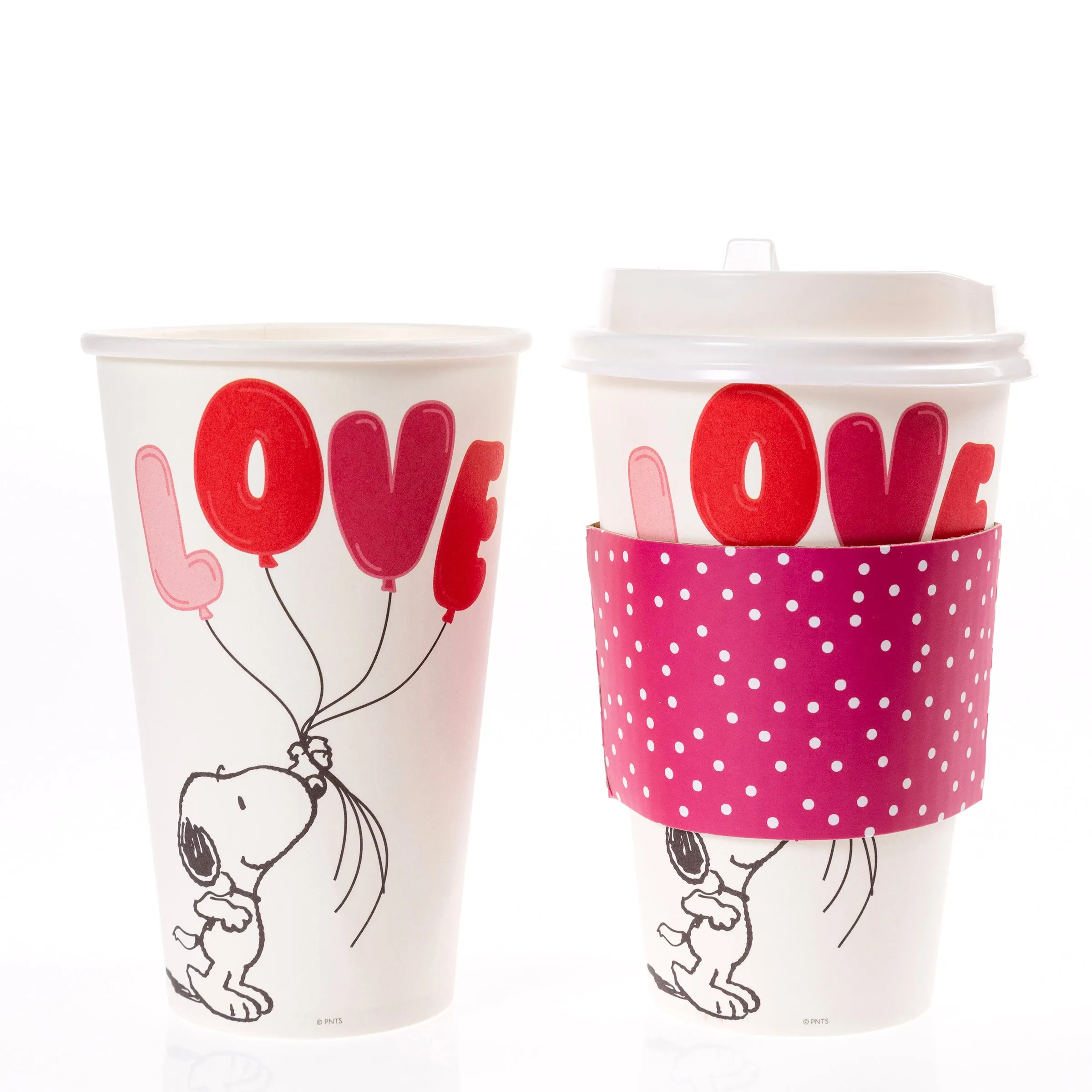 Snoopy Love Balloons Disposable Travel Cup