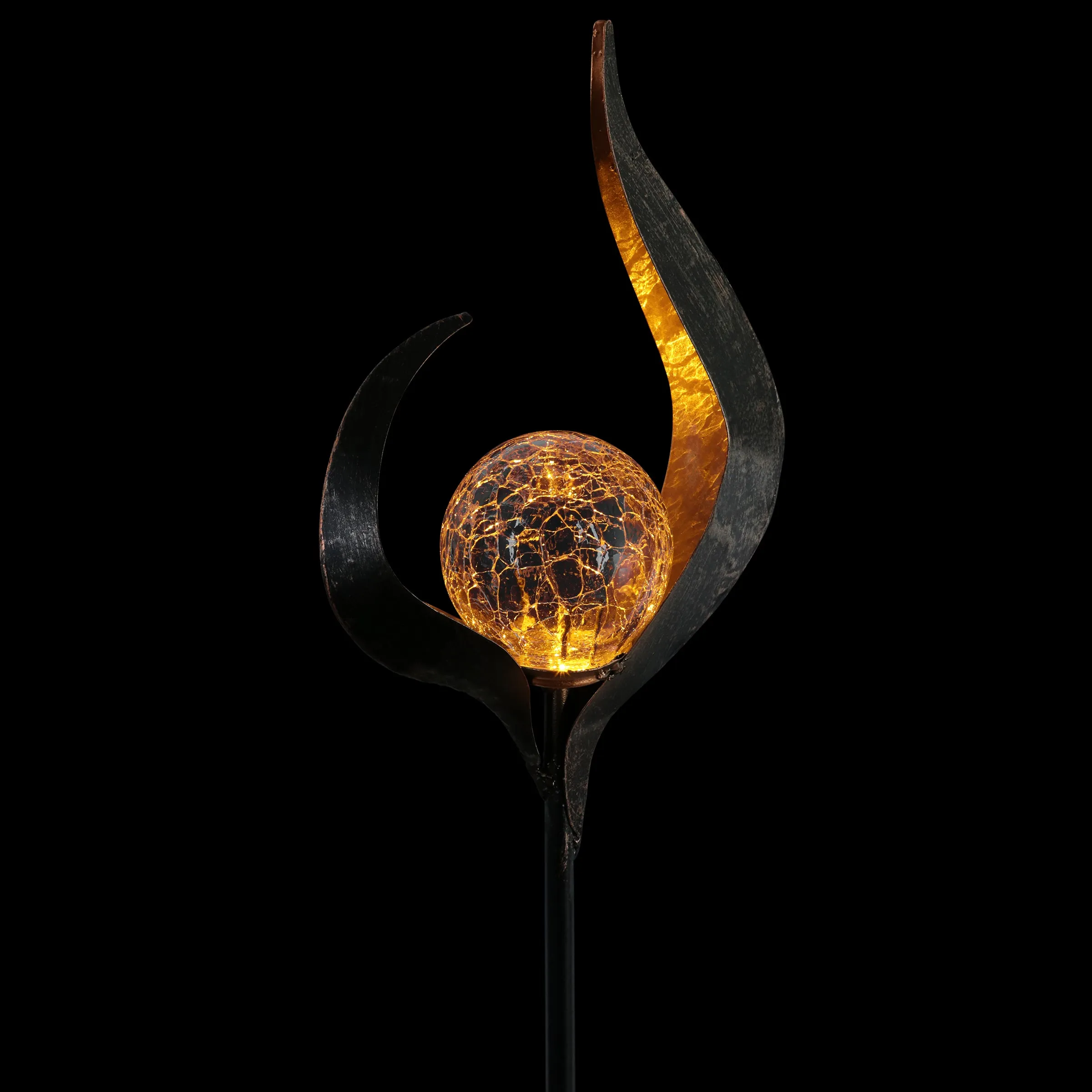 Solar Open Flame Torch Garden Stake, 5 by 37 Inches