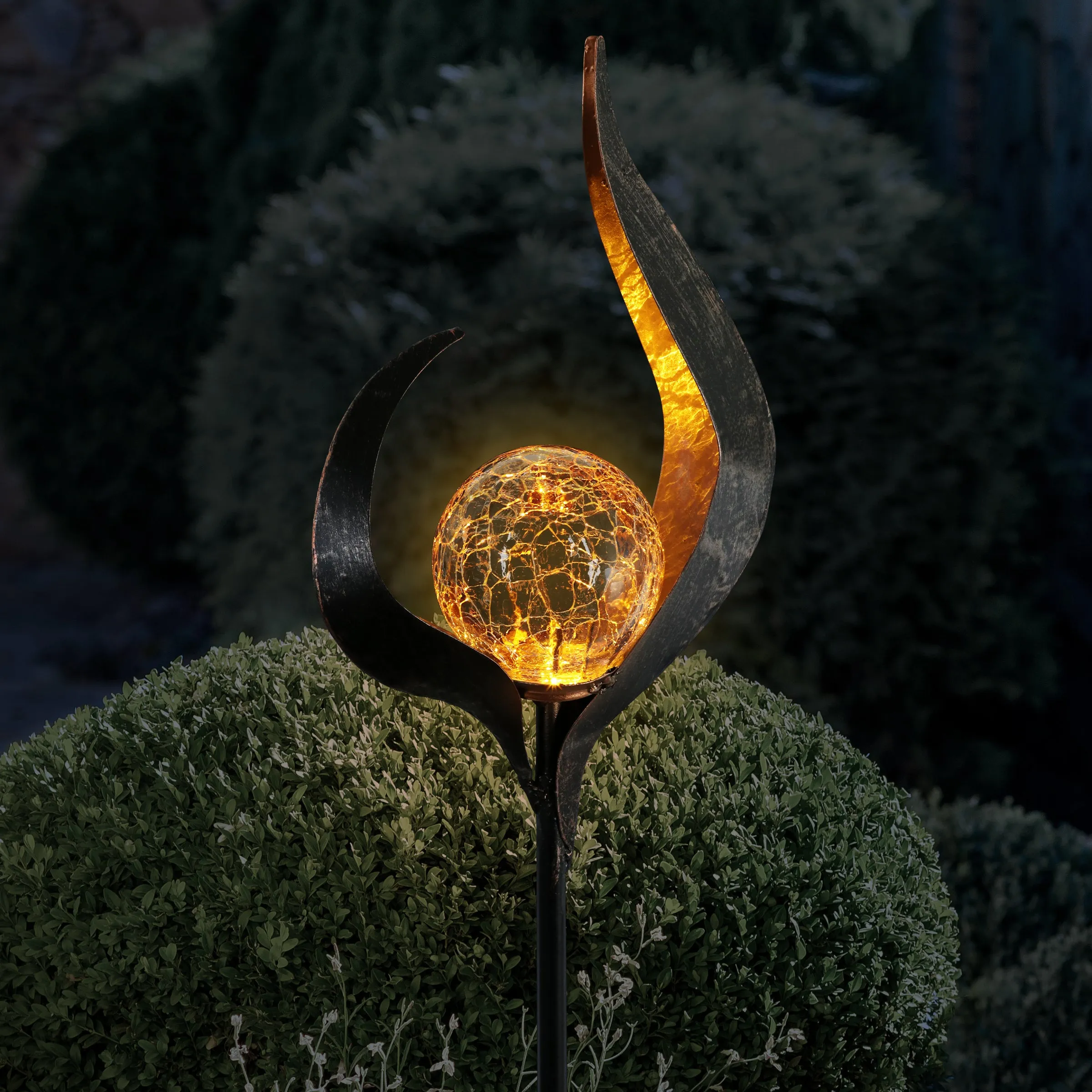 Solar Open Flame Torch Garden Stake, 5 by 37 Inches