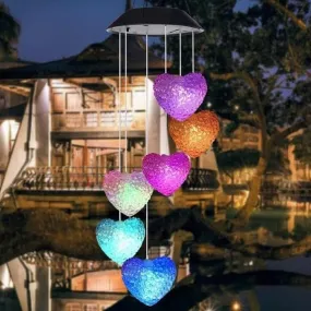 Solar Powered Wind Chimes with Lights: Outdoor Garden Decor (6 LED) Home Decor