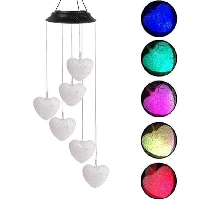 Solar Powered Wind Chimes with Lights: Outdoor Garden Decor (6 LED) Home Decor