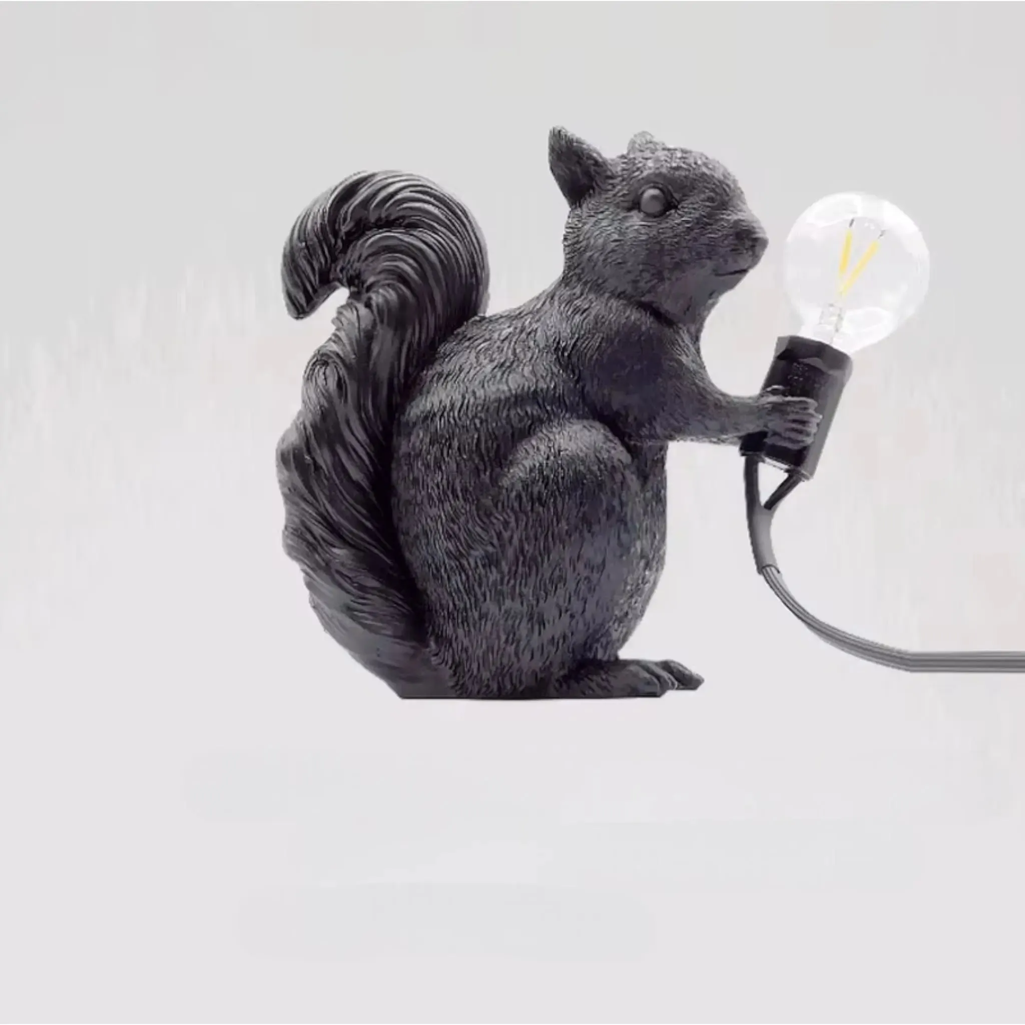 Squirrel Night Light | Resin LED Table Lamp for Bedroom & Living Room