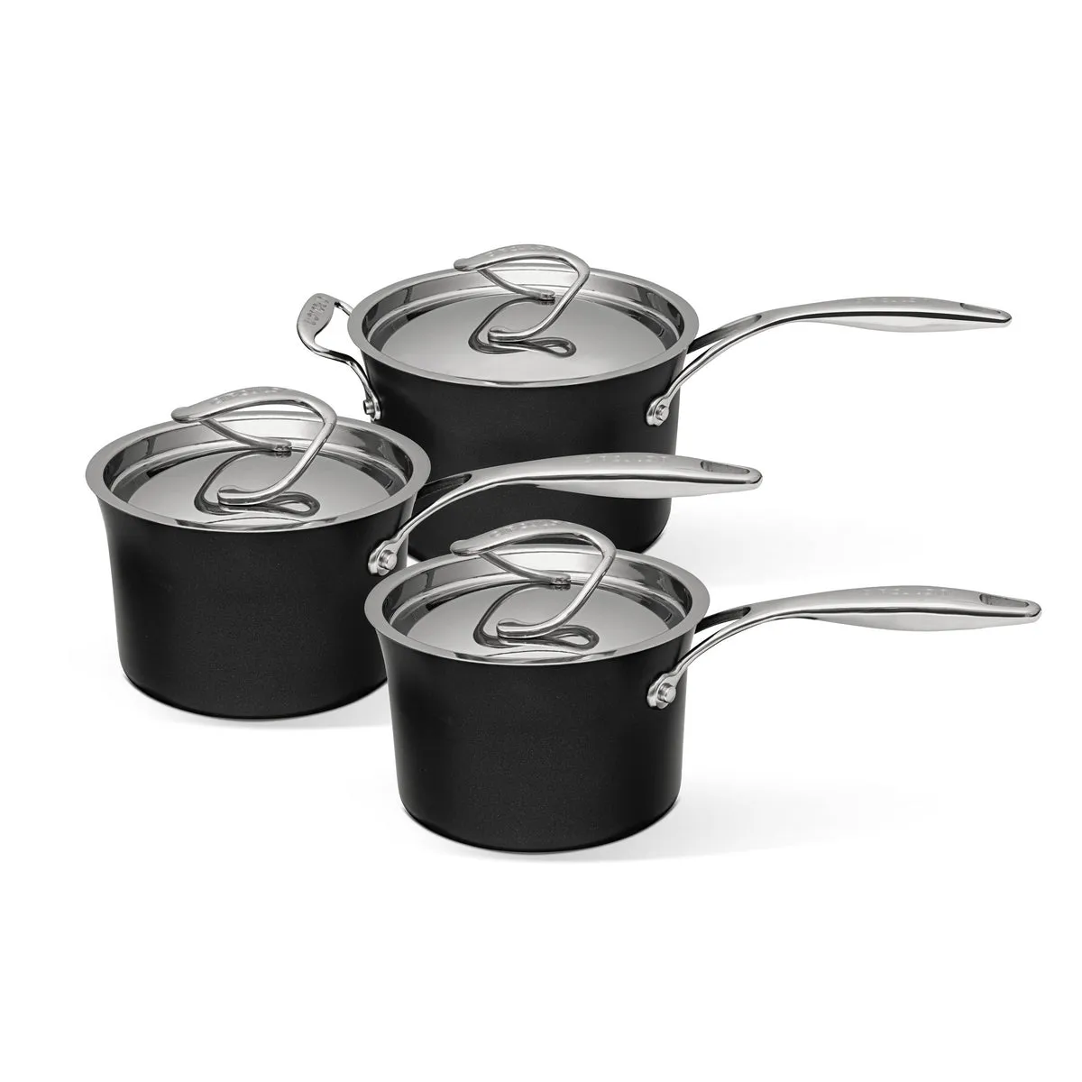 Style Non-Stick Saucepan & Lid Set - Small, Medium & Large