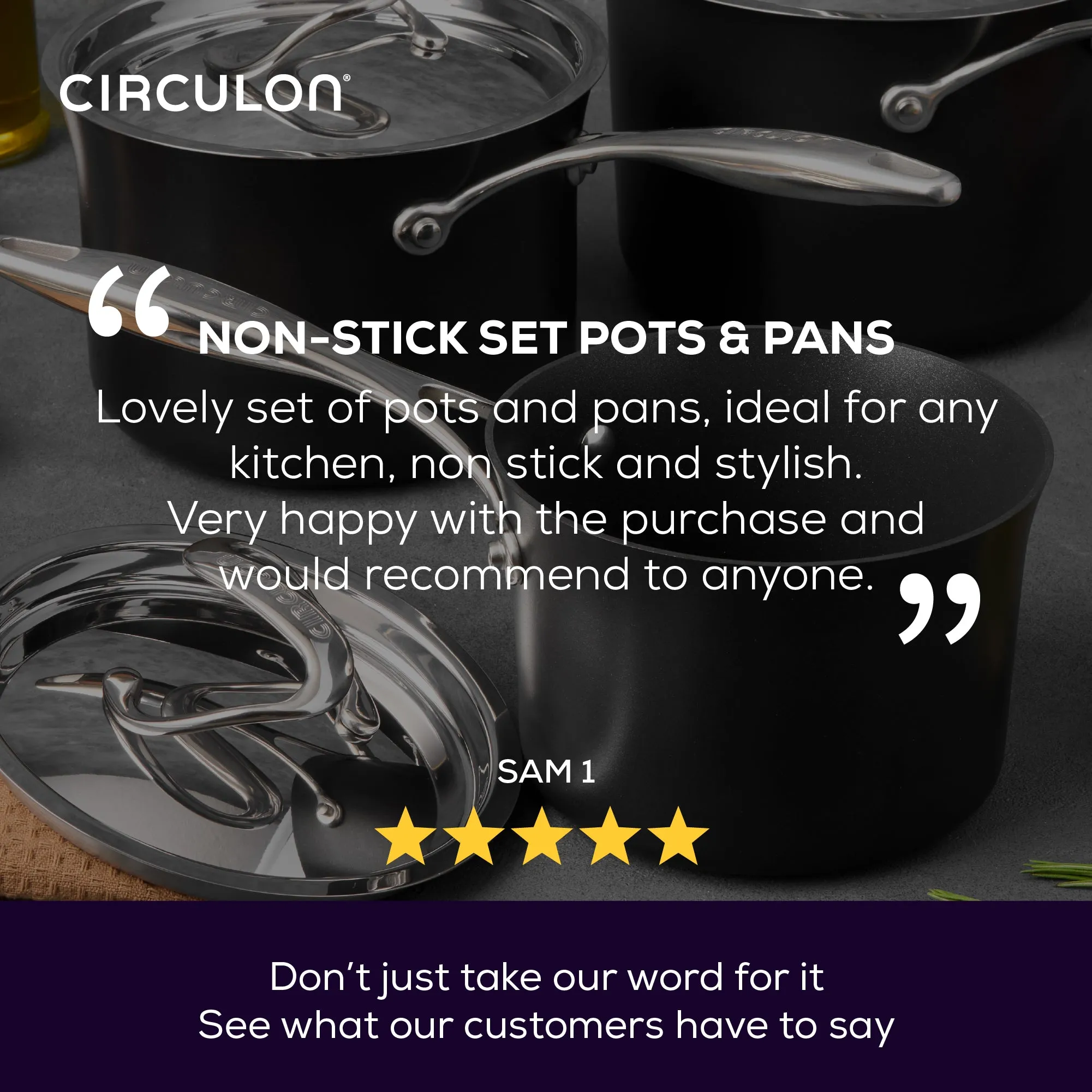 Style Non-Stick Saucepan & Lid Set - Small, Medium & Large