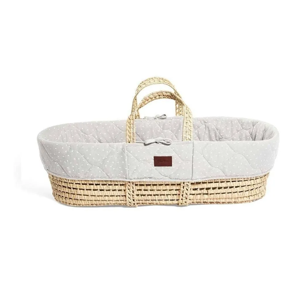 The Little Green Sheep Quilted Moses Basket & Mattress