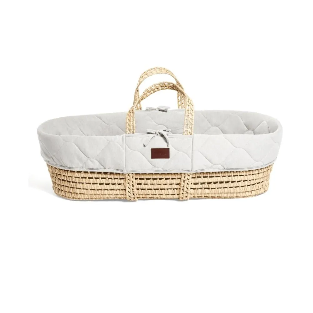 The Little Green Sheep Quilted Moses Basket & Mattress