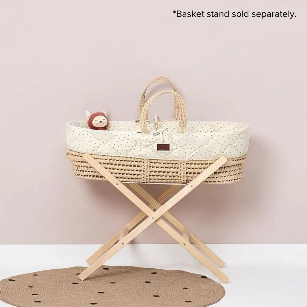 The Little Green Sheep Quilted Moses Basket & Mattress