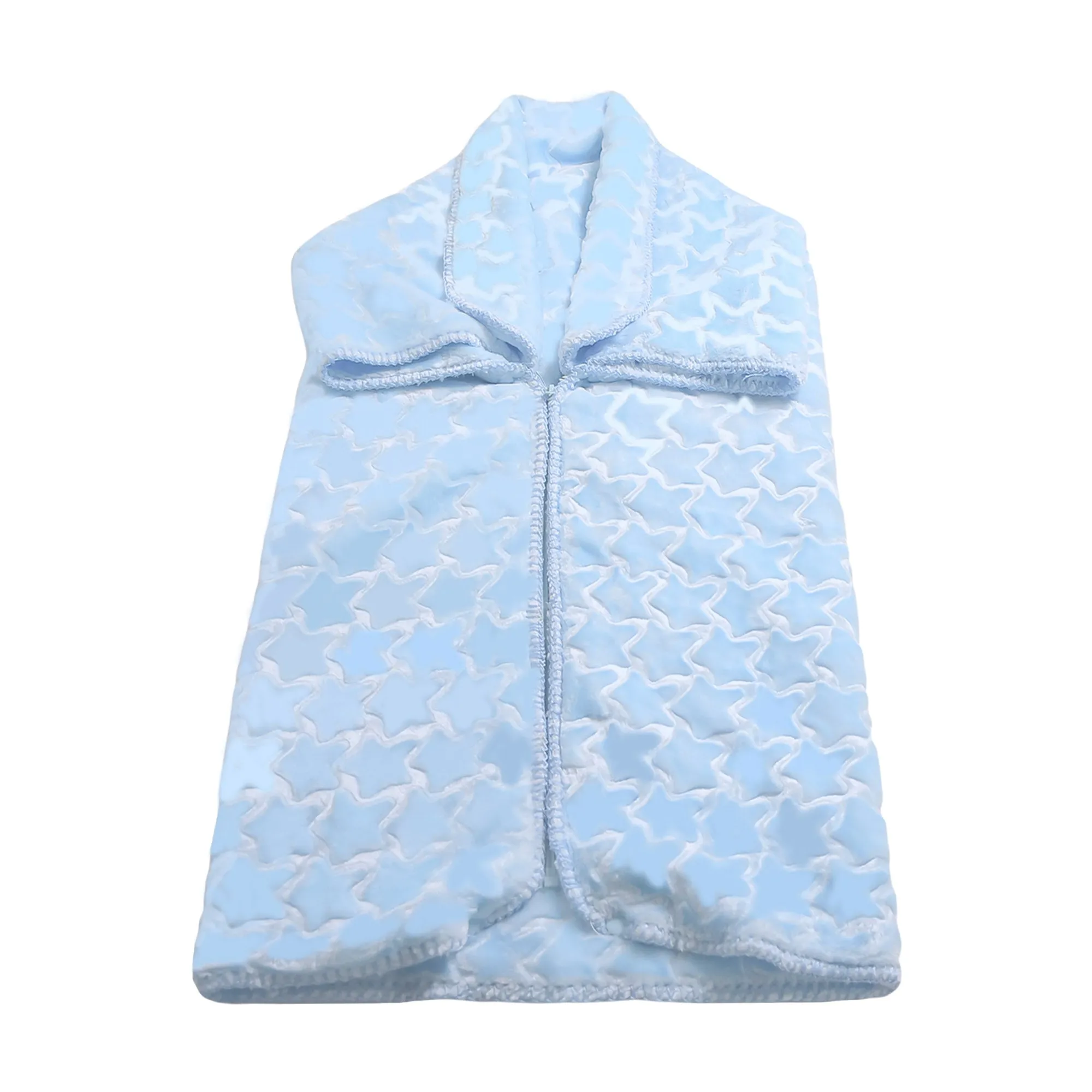 THE LITTLE LOOKERS Zipper Baby Blanket - Soft and Breathable Baby Wrapper, Swaddle for New Born Baby/Infants - Blue