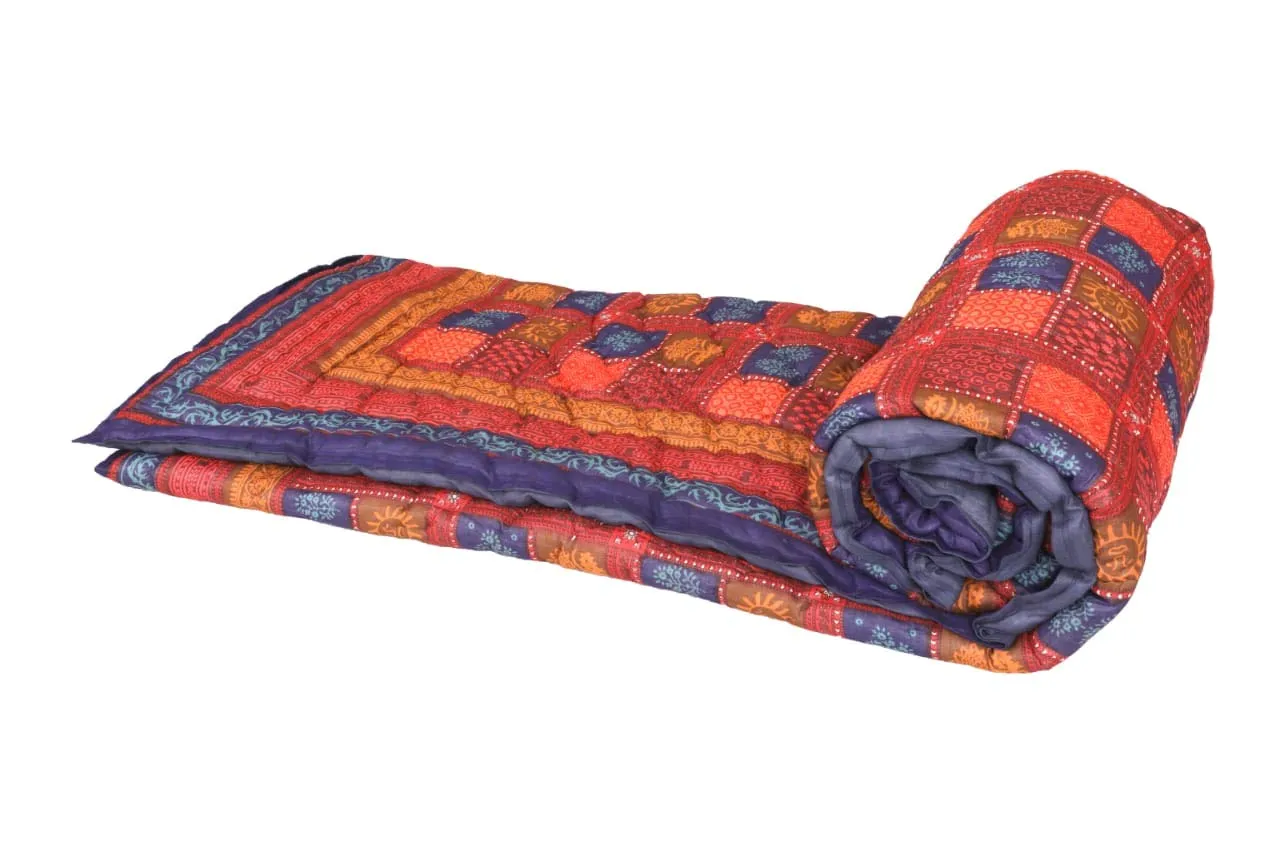 THROW KING Rajasthani Traditional Cotton Razai, Rajai, Ac Blanket Sanganeri Jaipuri Quilt Blanket(Double Bed)