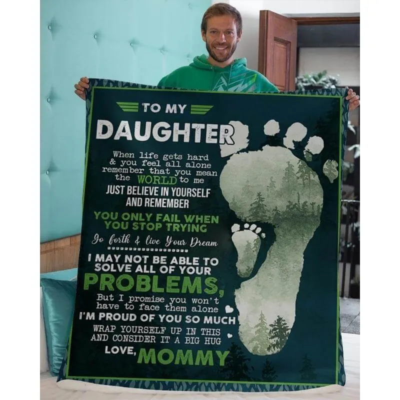 To My Daughter - From Mom - Footprintblanket - A324 - Premium Blanket