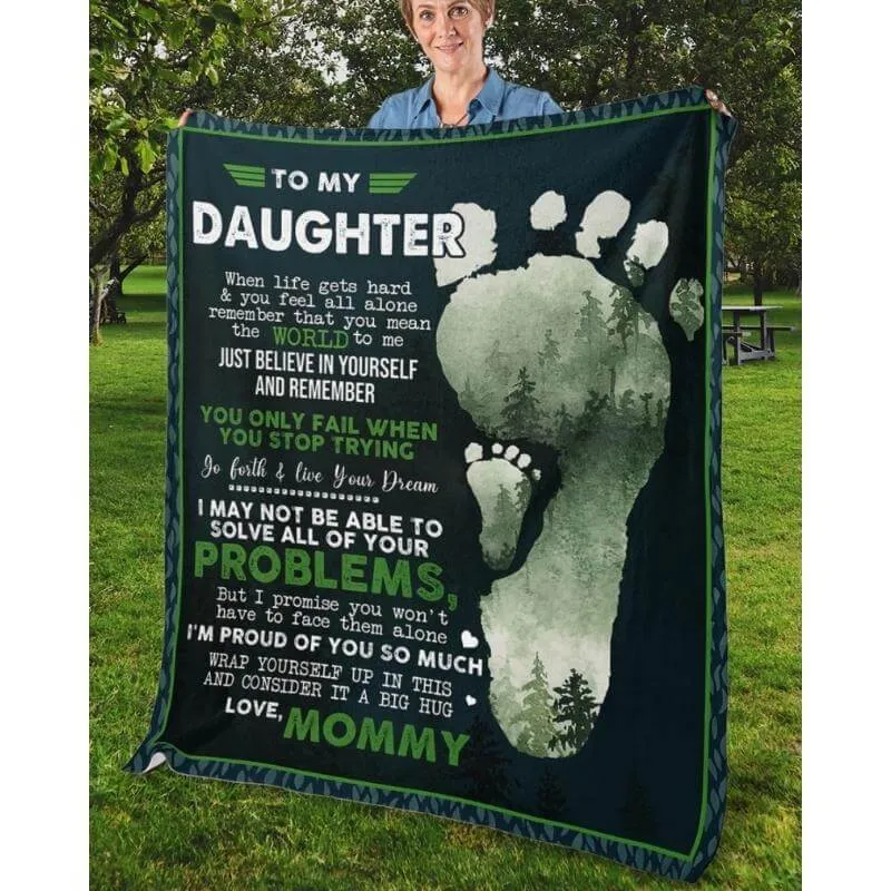 To My Daughter - From Mom - Footprintblanket - A324 - Premium Blanket