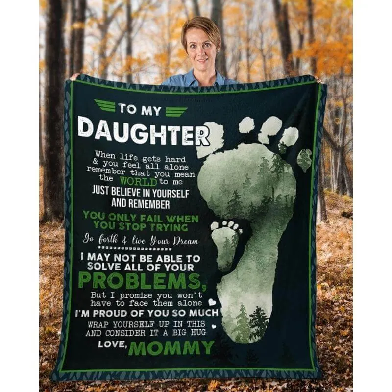 To My Daughter - From Mom - Footprintblanket - A324 - Premium Blanket