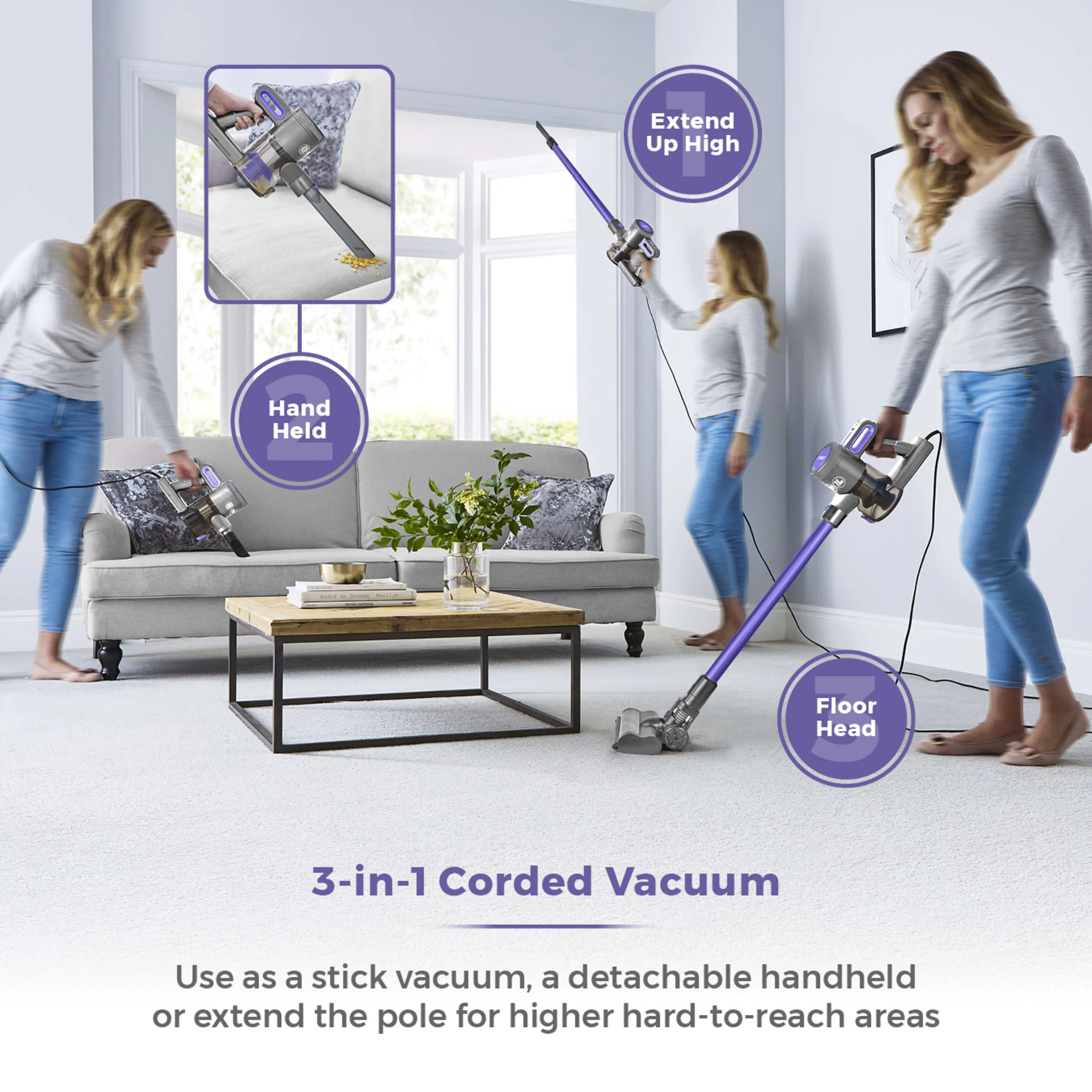 Tower Vl20 Pets Corded Stick Vacuum Cleaner