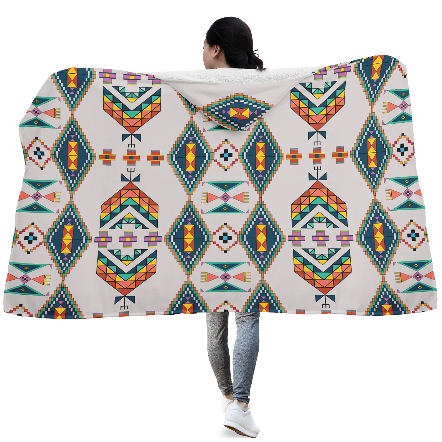 Travois Tipi Grey Hooded Blanket