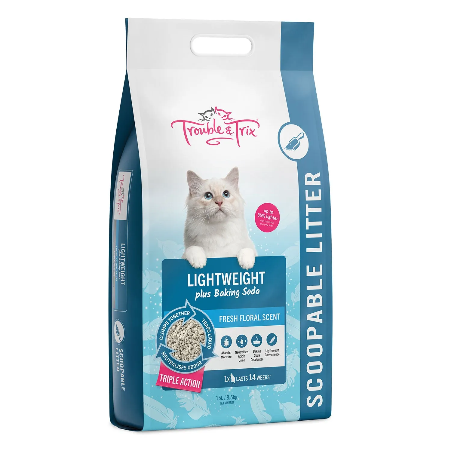 Trouble & Trix Light Weight with Baking Soda Clumping Cat Litter