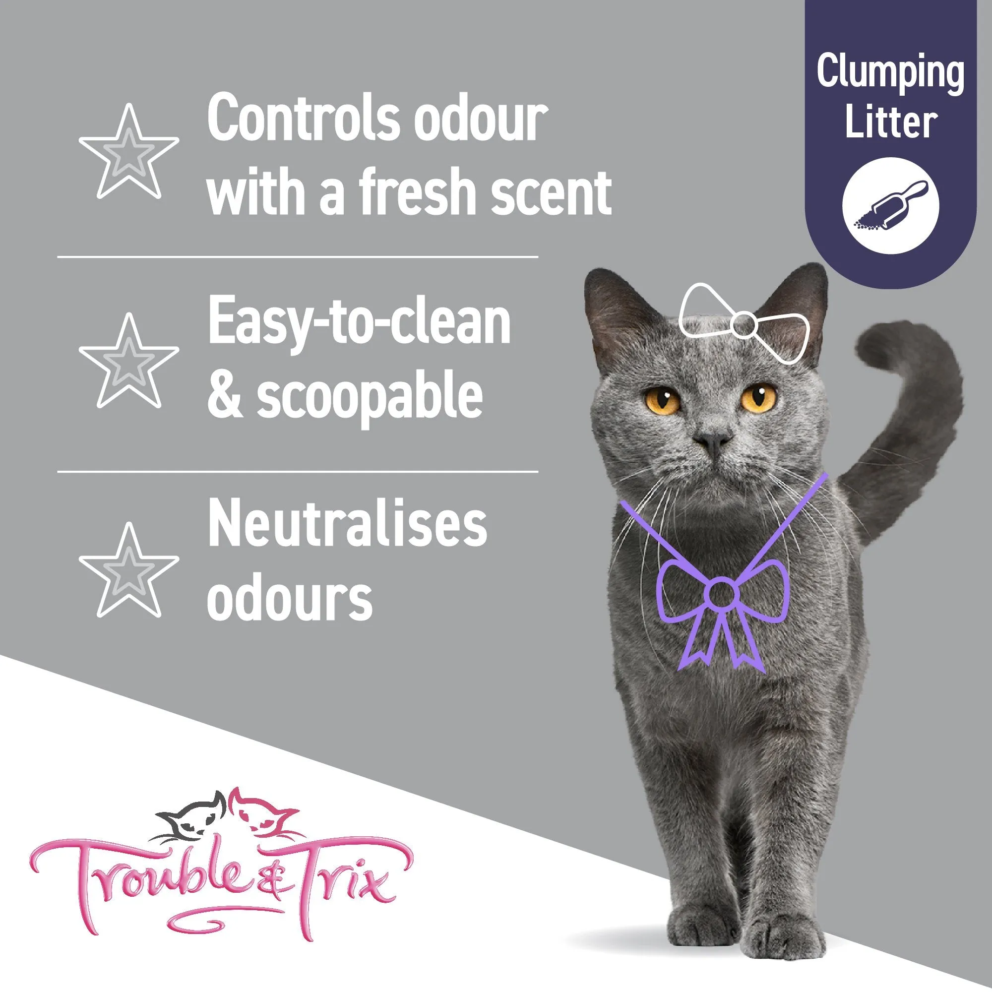 Trouble and Trix Odour Neutralising Baking Soda Clumping Cat Litter 7L/6kg***