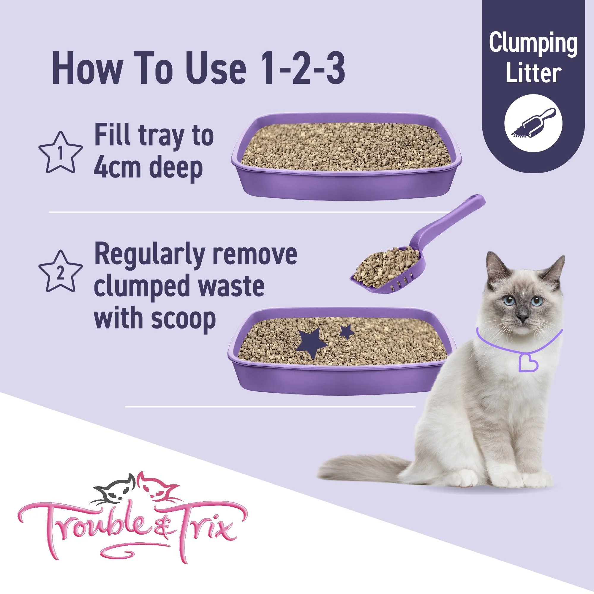 Trouble and Trix Odour Neutralising Baking Soda Clumping Cat Litter 7L/6kg***