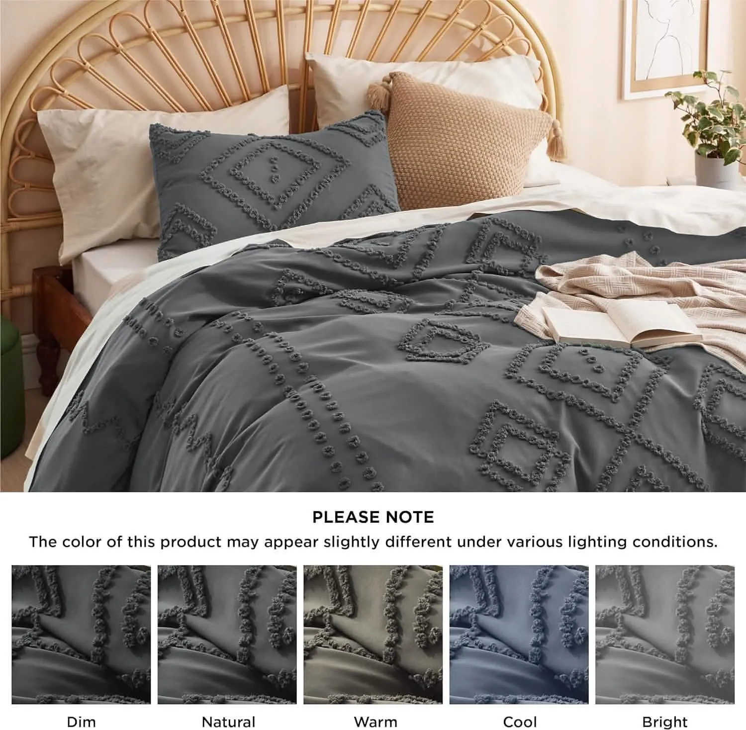 Tufted Embroidery Duvet Cover Set