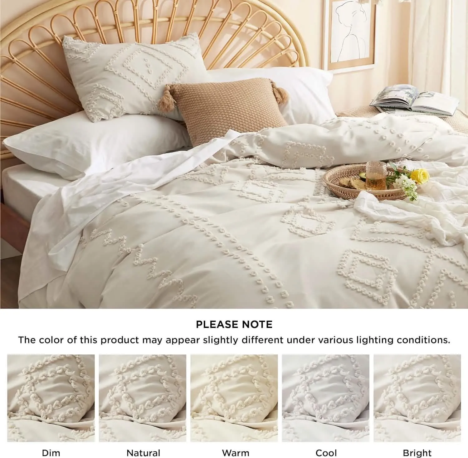 Tufted Embroidery Duvet Cover Set