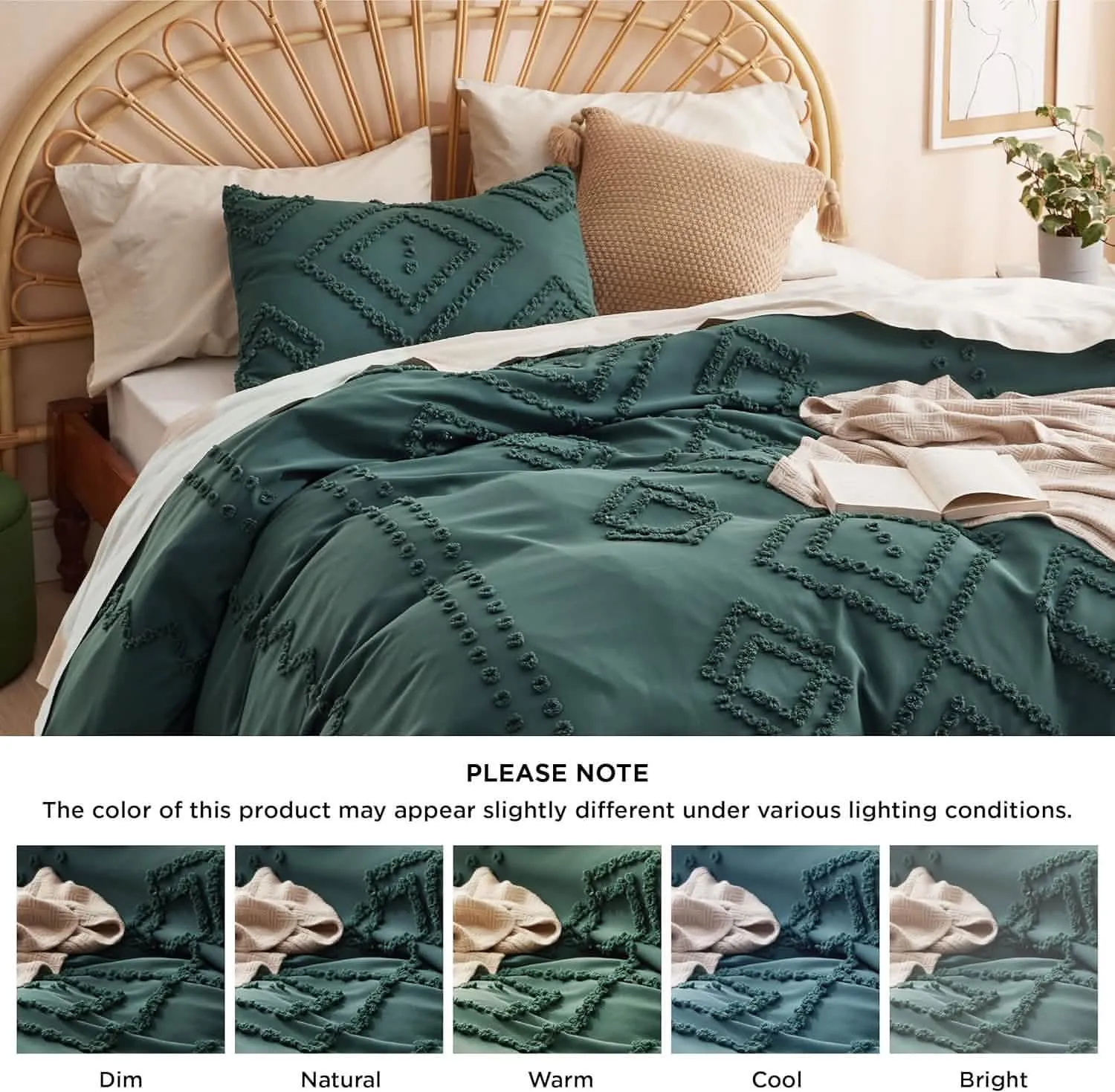 Tufted Embroidery Duvet Cover Set