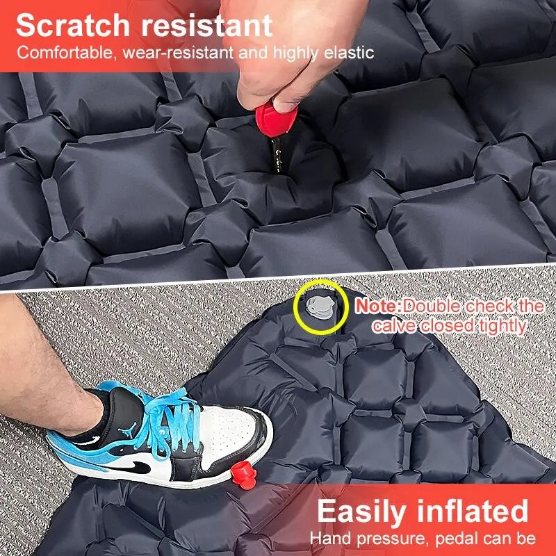 Ultralight 550g Inflatable Camping Mattress with Pillow for Travelling and Hiking