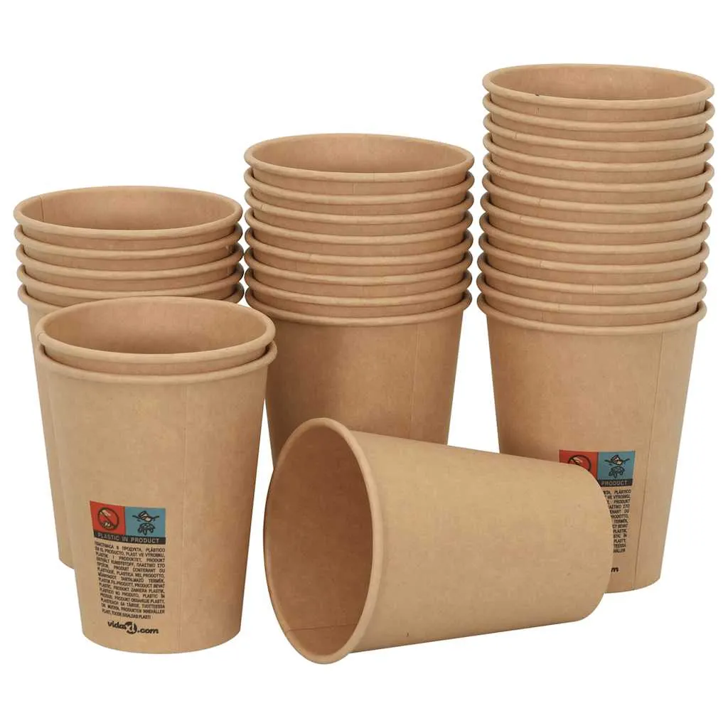 vidaXL Paper Coffee Cups 1000 pcs 12oz 300ml Brown