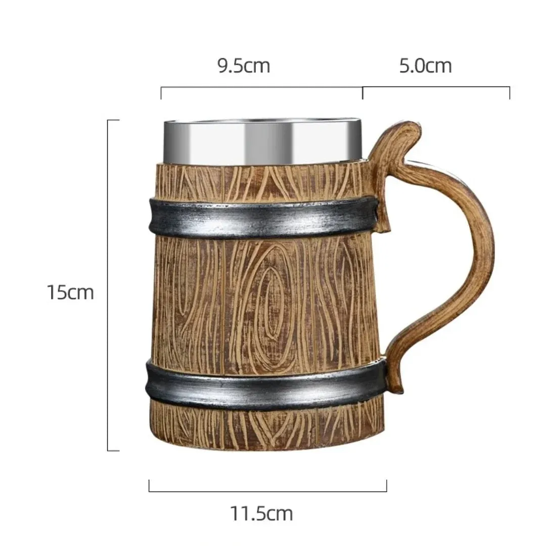 Viking Wood Style Beer Mug