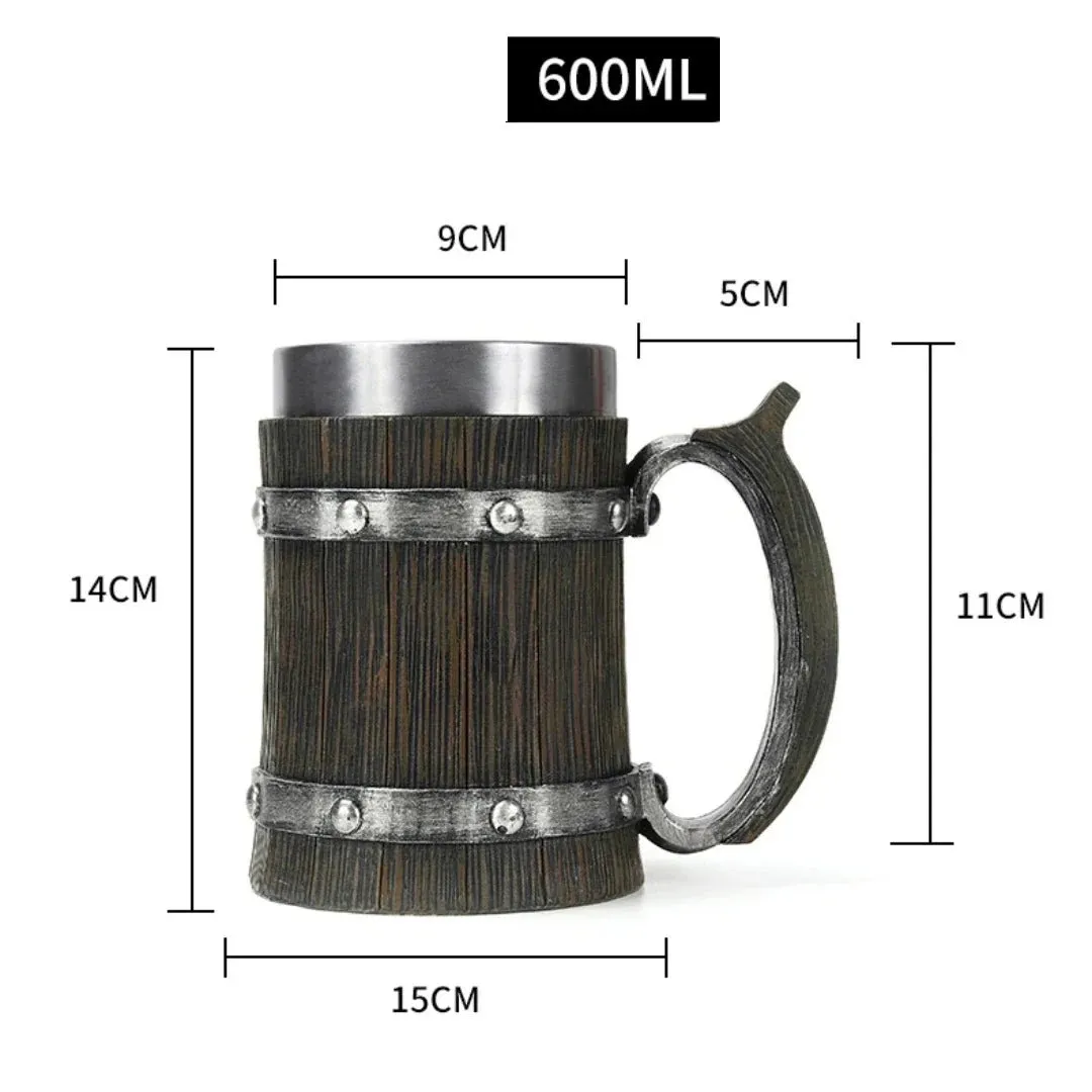 Viking Wood Style Beer Mug