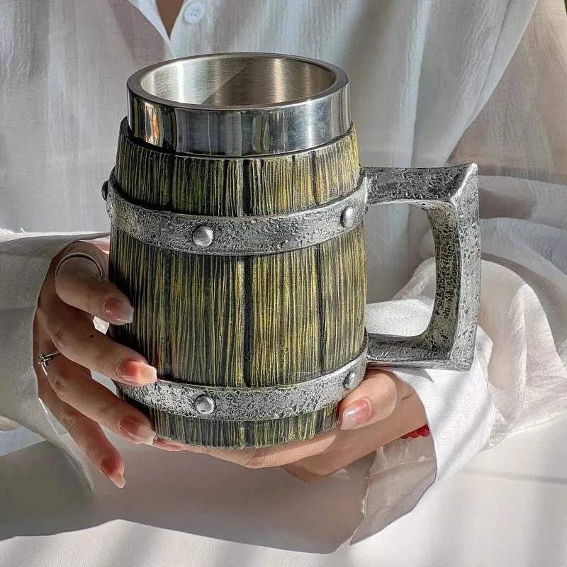 Viking Wood Style Beer Mug