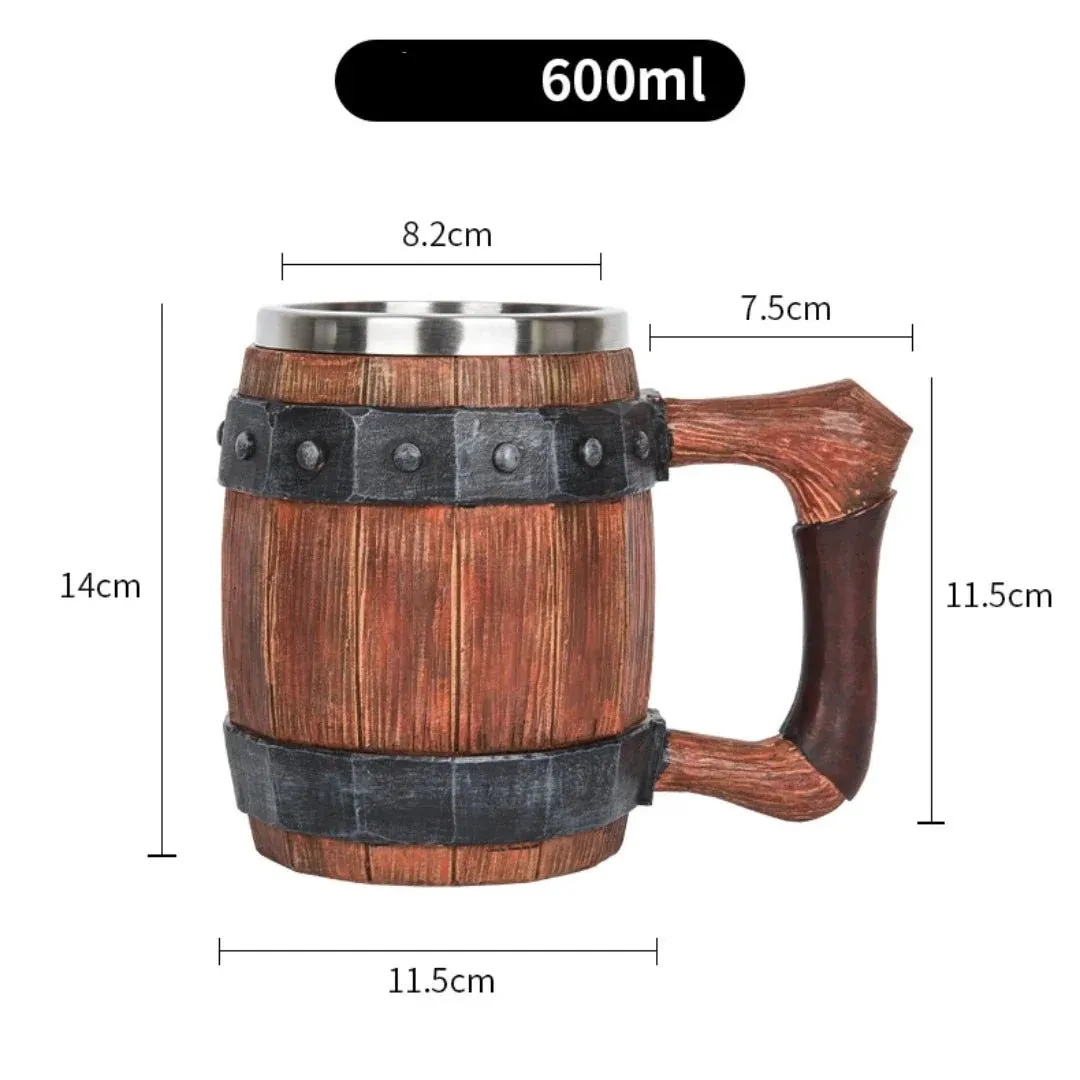 Viking Wood Style Beer Mug