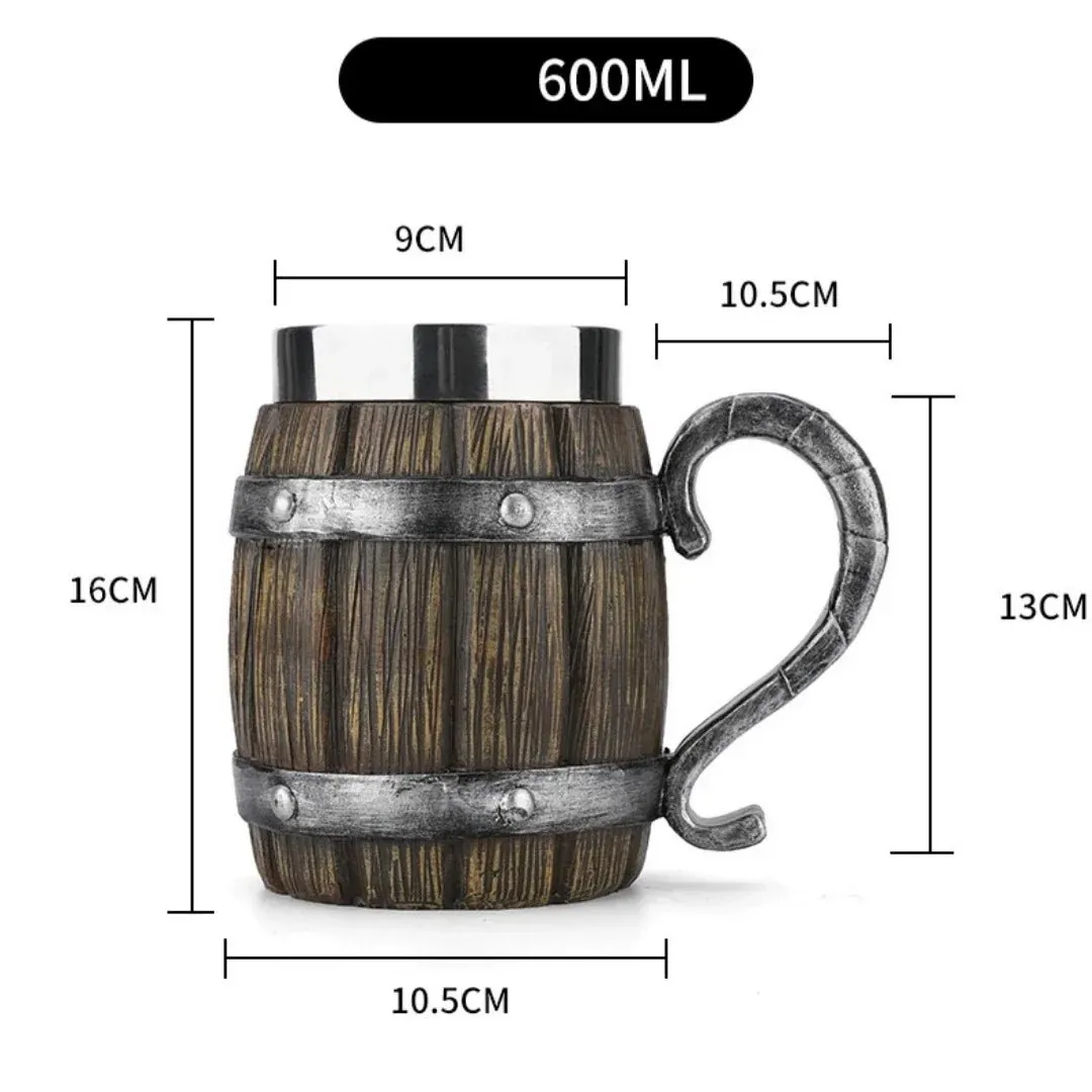 Viking Wood Style Beer Mug