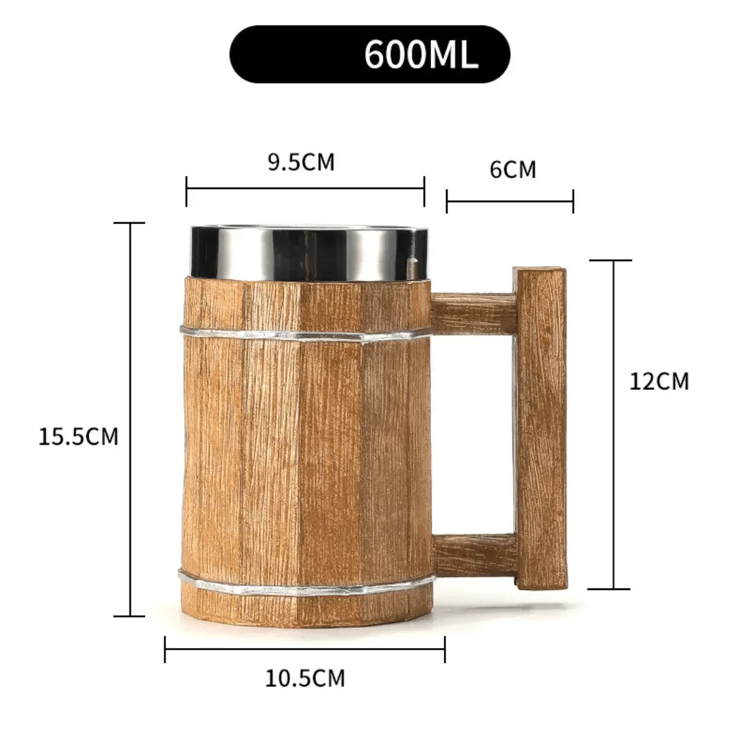 Viking Wood Style Beer Mug