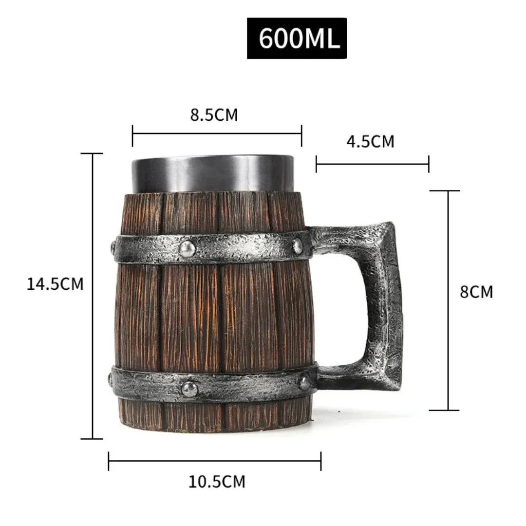 Viking Wood Style Beer Mug