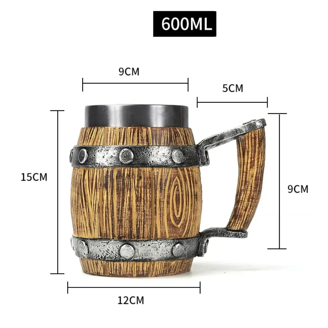 Viking Wood Style Beer Mug