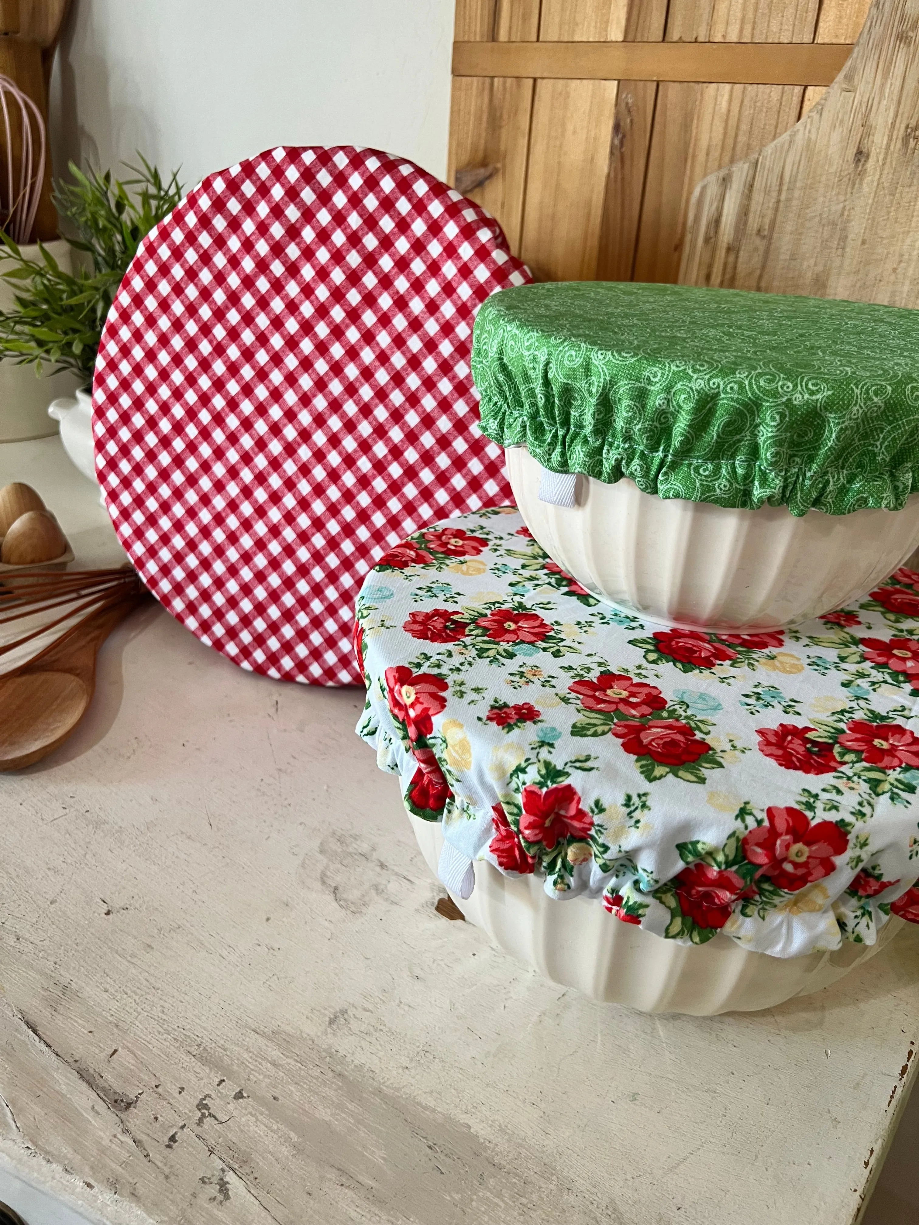 Vintage Floral Bowl Cover Set