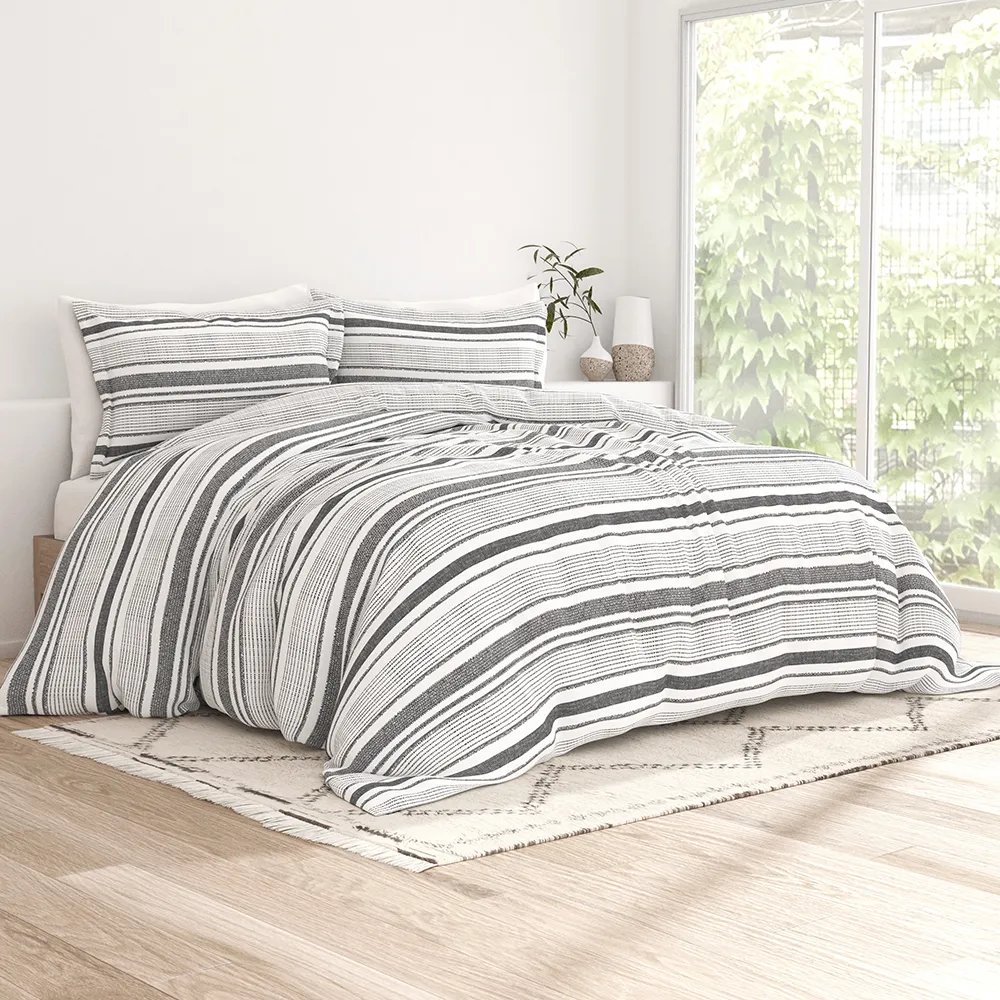 Vintage Stripe Pattern 3-Piece Duvet Cover Set