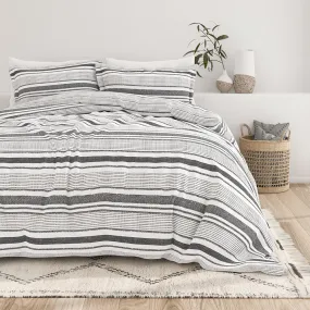 Vintage Stripe Pattern 3-Piece Duvet Cover Set