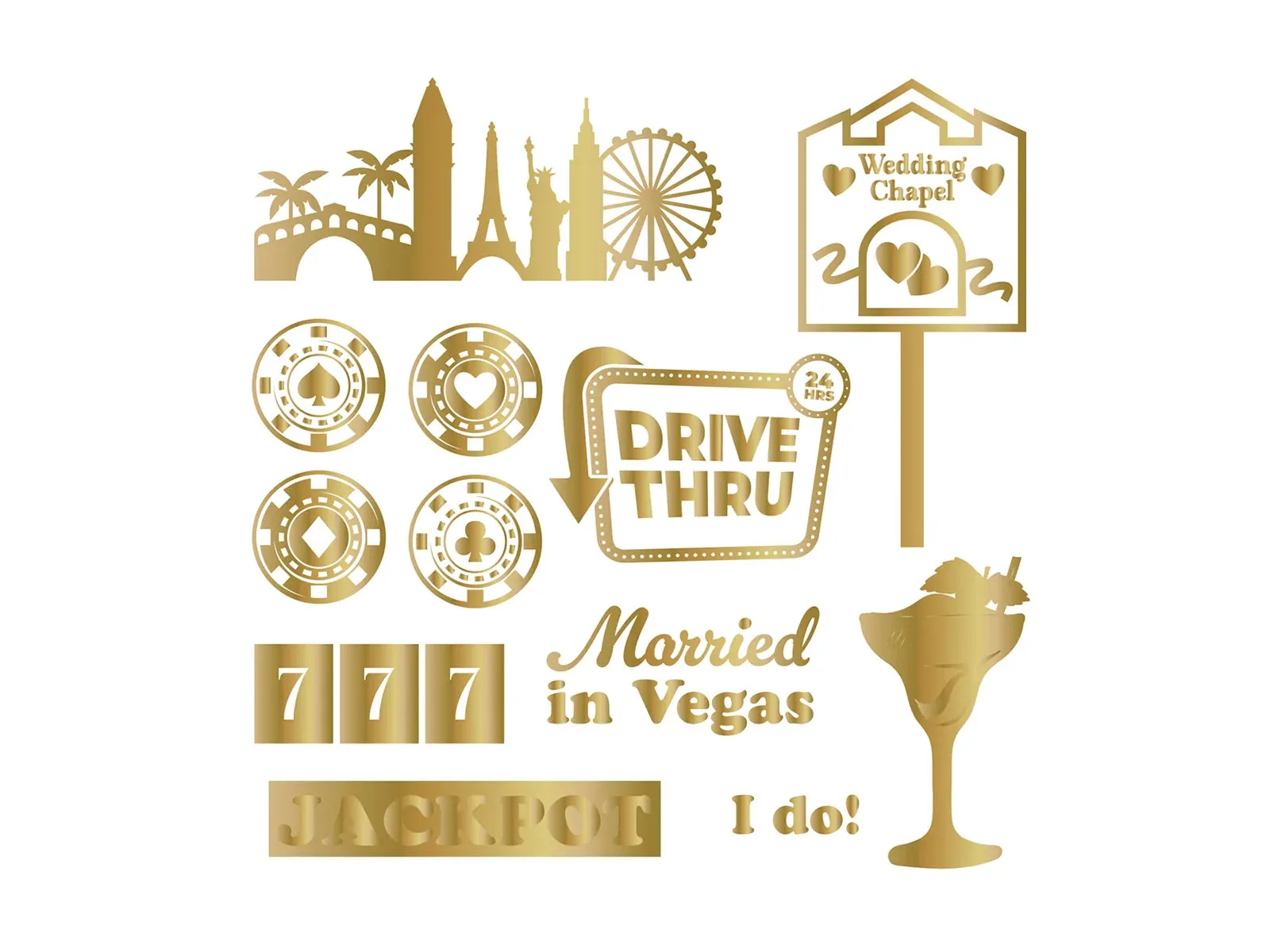 Vintage Vegas 6”x6” Foil Transfers