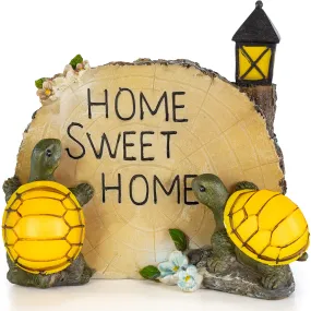 VP Home Turtles Home Sweet Home Solar Powered LED Outdoor Decor Garden