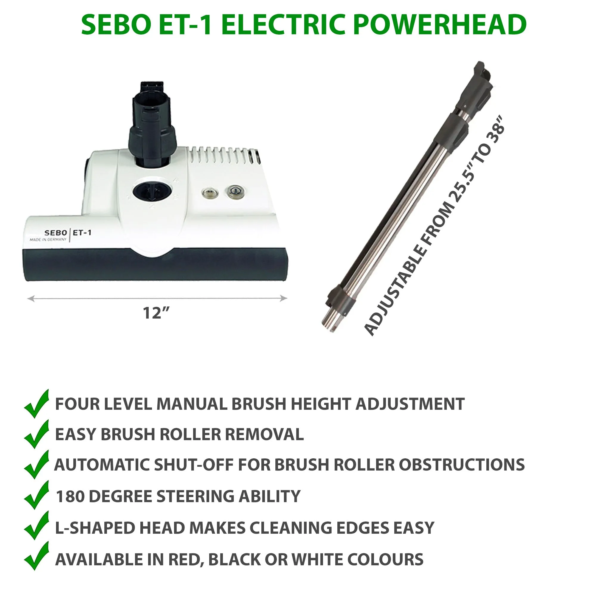 VPC Central Vacuum Accessory Kit with SEBO ET-1 Electric Powerhead