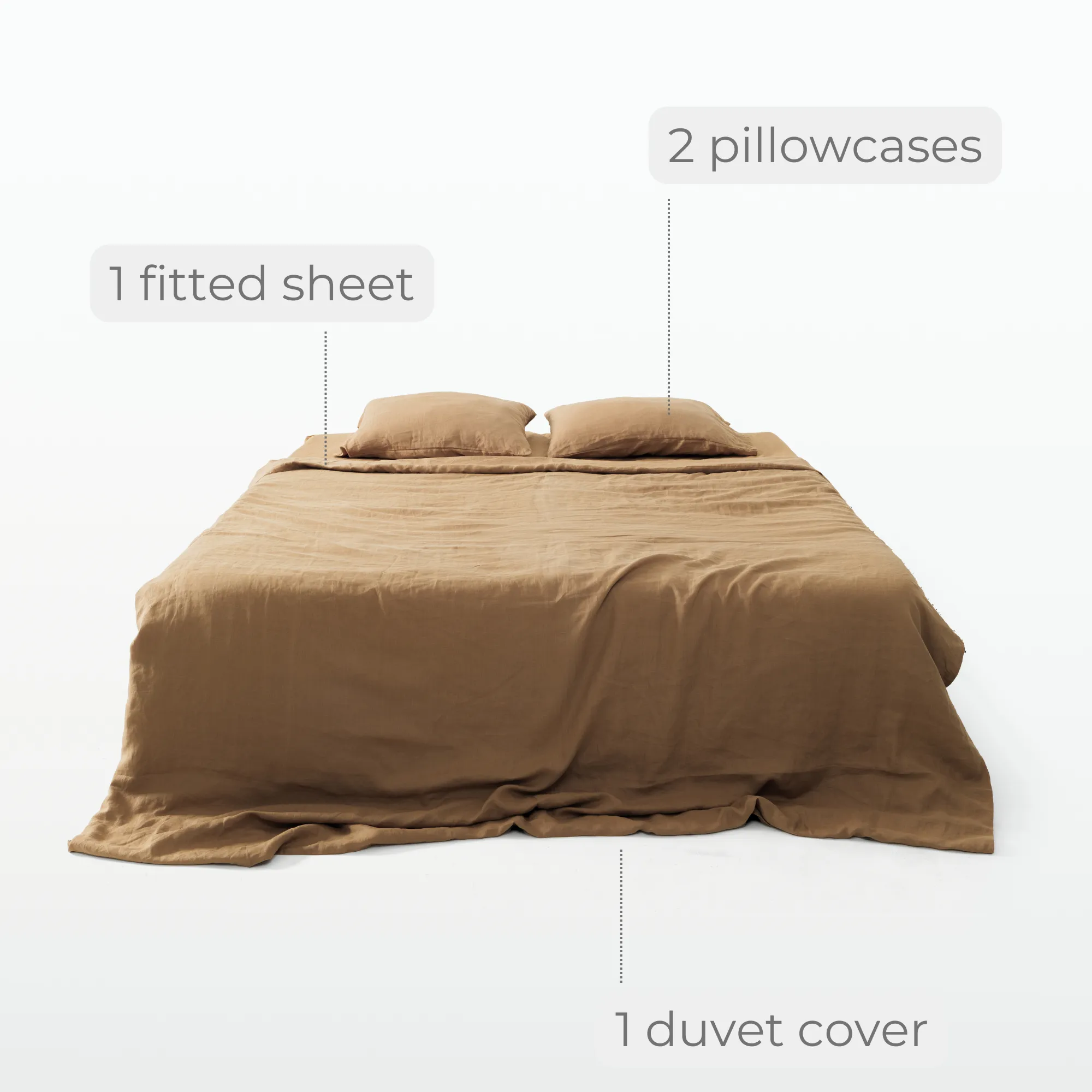 Walnut Linen Bedding Set (4 pcs)