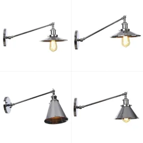 Wandlamp Retro LED Wall Light Fixtures Adjustable Swing Long Arm Plating Silver Loft Decor Vintage Industrial Wall Lamp